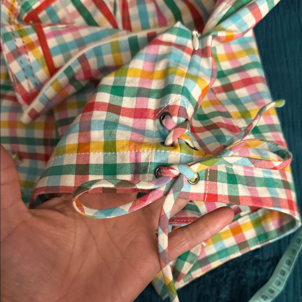 Anthropologie Colorful Gingham High Waist Shorts - Picture 8 of 12